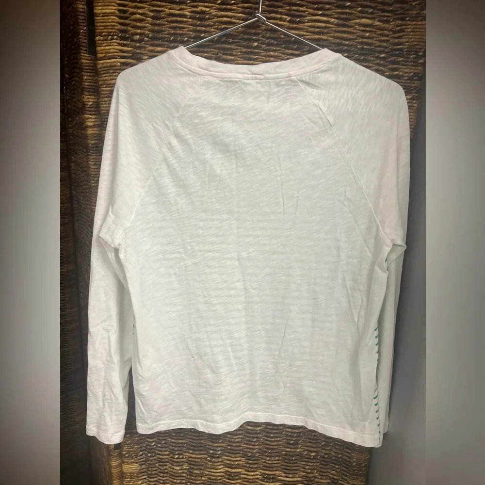 J.‎ Crew- White/Green striped shirt, Size: Small, Pre- Owned